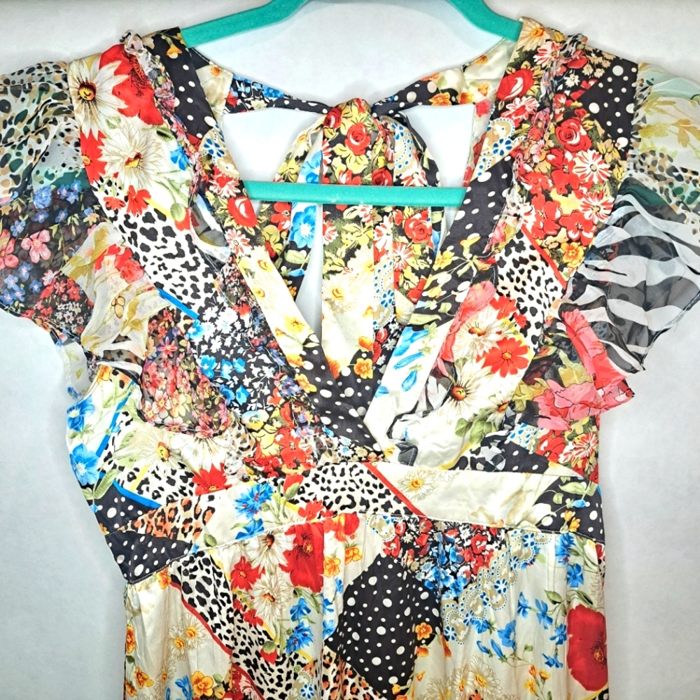 Mixed Pattern Mini Dress